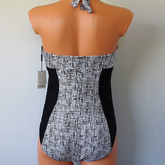 Calvin Klein Swim Calvin Klein Nwt Black Pleated One Piece Swimsuit